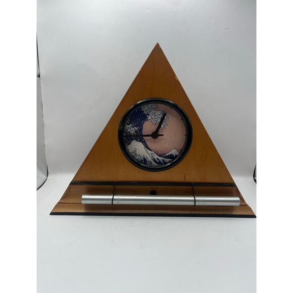 Now and Zen Alarm Clock, Vintage Japanese Style Meditation Wooden Triangle Wave - Picture 1 of 4